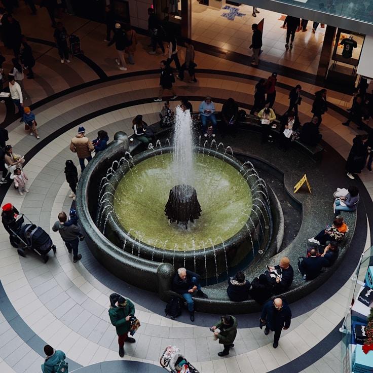 Shopping mall with wide corridors suitable for strollers